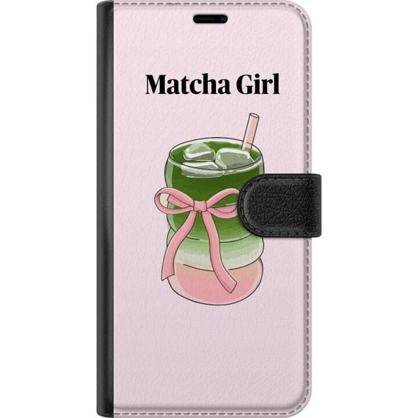 Kompatibelt Plånboksfodral till Samsung Galaxy S20+ Matcha Girl illustration – Kawaii te-inspirerad design med rosa rosett
