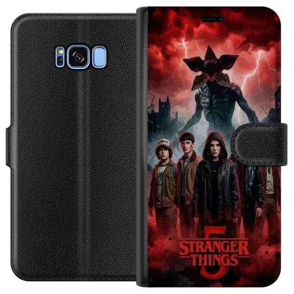 Kompatibelt Plånboksfodral till Samsung Galaxy S8 Mörk Stranger Things-inspirerad fantasyillustration med åska och dramatisk skräckstämning