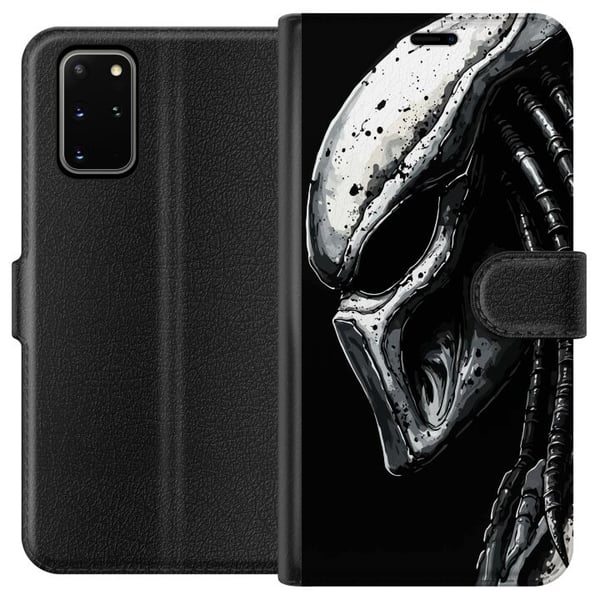 Kompatibelt Plånboksfodral till Samsung Galaxy S20+ Dramatisk illustration av Predator-mask med metalliska texturer skuggor och detaljer som förstärk Kompatibelt Plånboksfodral till Samsung Galaxy S20+ Dramatisk illustration av Predator-mask med metalliska texturer skuggor och detaljer som förstärk