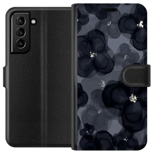 Kompatibelt Lommeboketui til Samsung Galaxy S21+ 5G Abstrakt mørkt blomstermønster i svartgrå toner med en elegant, dramatisk og moderne følelse Kompatibelt Lommeboketui til Samsung Galaxy S21+ 5G Abstrakt mørkt blomstermønster i svartgrå toner med en elegant, dramatisk og moderne følelse