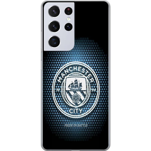 Kompatibelt Mobildeksel til Samsung Galaxy S21 Ultra 5G Manchester City fotball Erling Haaland blå klubdesign illustrasjon Kompatibelt Mobildeksel til Samsung Galaxy S21 Ultra 5G Manchester City fotball Erling Haaland blå klubdesign illustrasjon