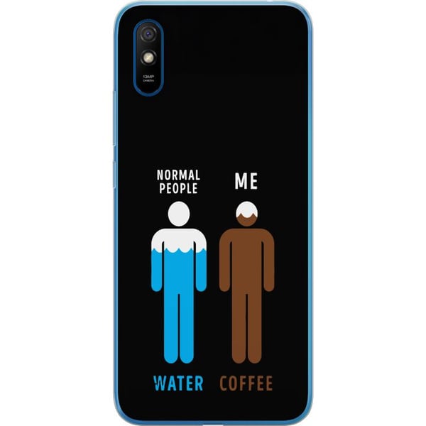 Kompatibelt Mobilskal till Xiaomi Redmi 9A Rolig minimalistisk illustration med text normal people water me coffee perfekt för kaffeälskare