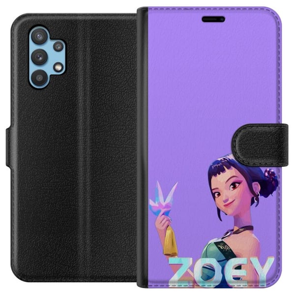 Kompatibelt Plånboksfodral till Samsung Galaxy A32 5G Kpop Demon Hunters Zoey Crystal Weapon Mystic Glow Idol Aesthetic