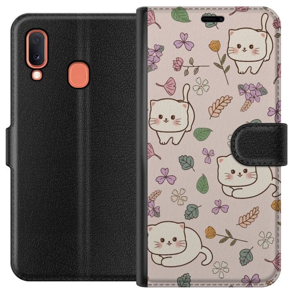 Kompatibelt Lommeboketui til Samsung Galaxy A20e Katter Kompatibelt Lommeboketui til Samsung Galaxy A20e Katter