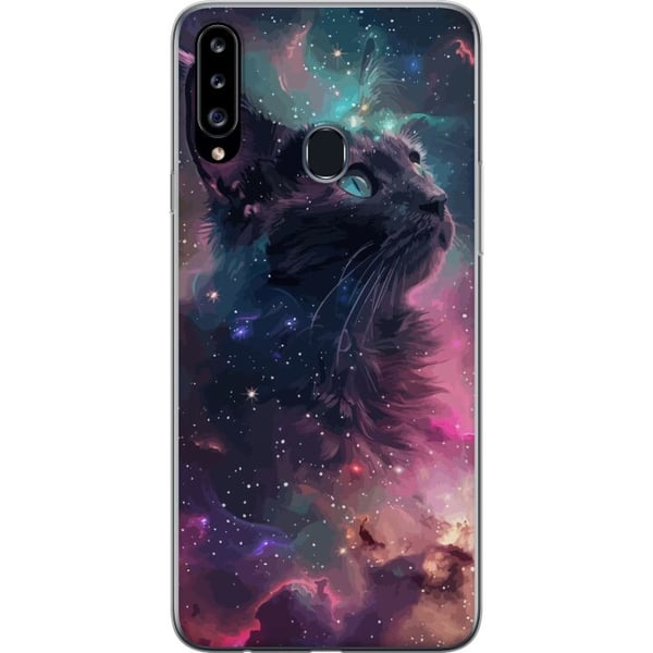 Kompatibelt Mobilskal till Samsung Galaxy A20s Katten i Galaxen
