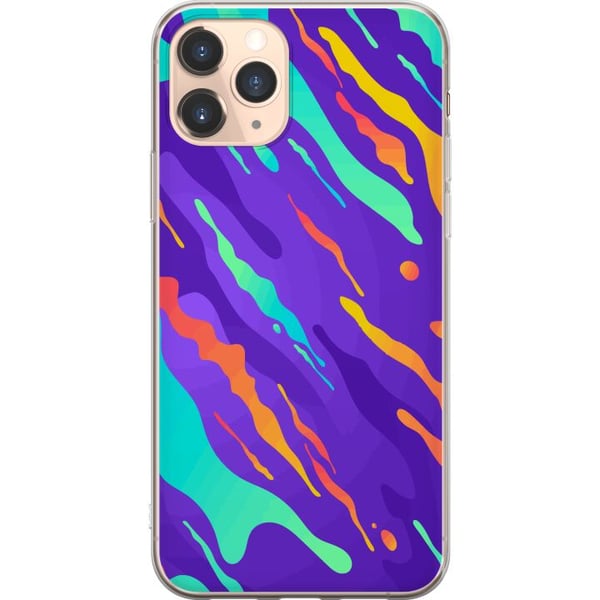 Kompatibelt Mobildeksel til Apple iPhone 11 Pro Fargerikt abstrakt mønster med flytende former i moderne design