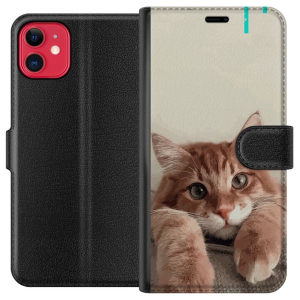 Kompatibel Tegnebogsetui til Apple iPhone 11 Kat Kompatibel Tegnebogsetui til Apple iPhone 11 Kat