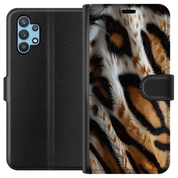 Kompatibelt Plånboksfodral till Samsung Galaxy A32 5G Tiger Stripes Pattern Safari Animal