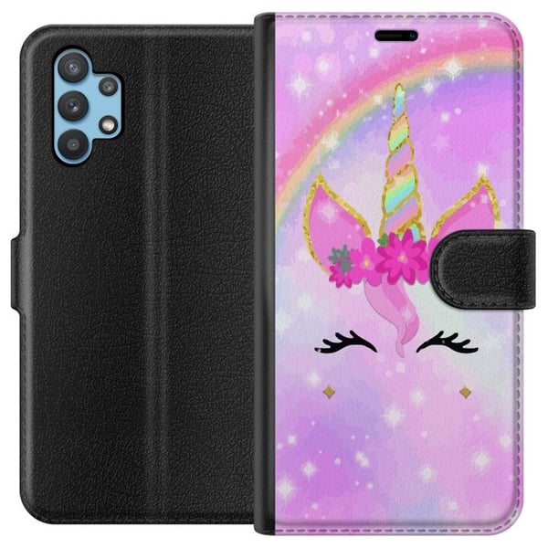 Kompatibelt Plånboksfodral till Samsung Galaxy A32 5G Unicorn Face Kompatibelt Plånboksfodral till Samsung Galaxy A32 5G Unicorn Face
