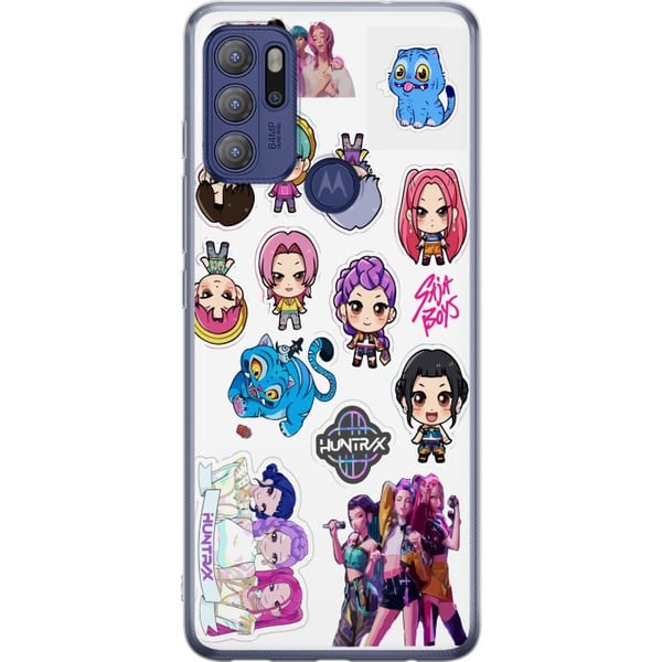 Kompatibel Mobilcover til Motorola Moto G60S Huntrix og Saja Boys' animeinspirerede, energiske design med stærke farver og moderne japansk popkultur