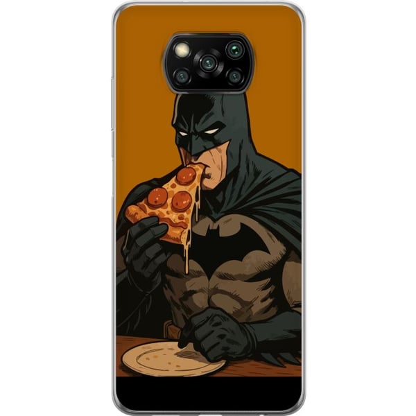 Kompatibel Mobilcover til Xiaomi Poco X3 NFC Batman-plakat spiser pizza DC Comics-helt tegneserie retro humor sjov madillustration sjov kunst