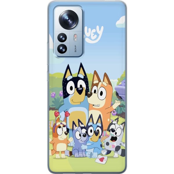 Kompatibel Mobilcover til Xiaomi 12 Pro Bluey mobilcover med hele familien i farverigt design