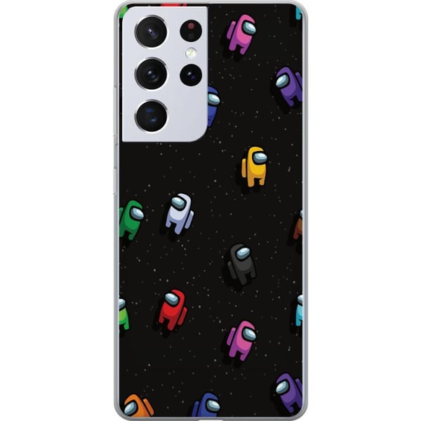Kompatibel Mobilcover til Samsung Galaxy S21 Ultra 5G Among Us-mønster med farverige figurer i rummet, legende gamingmotiv til Among Us-fans