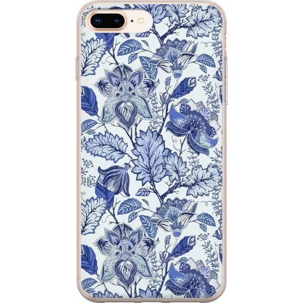 Kompatibel Mobilcover til Apple iPhone 8 Plus Blomster Blå... Kompatibel Mobilcover til Apple iPhone 8 Plus Blomster Blå...