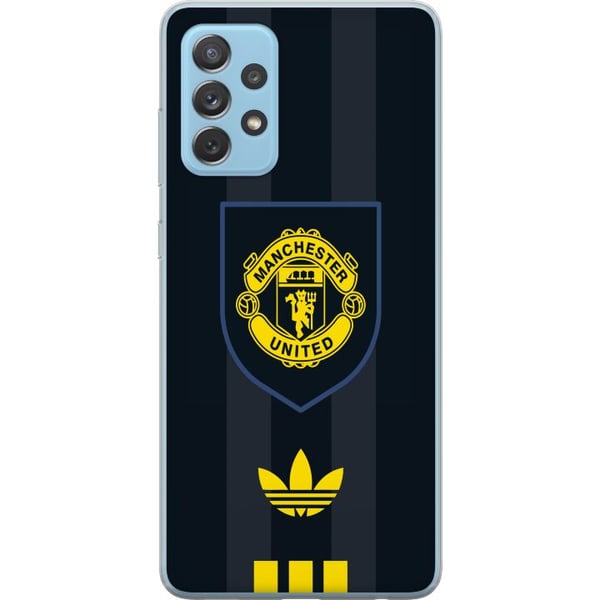 Kompatibelt Mobilskal till Samsung Galaxy A52 5G Manchester United poster Adidas crest fotboll klubb Premier League logo gul svart retro design art Kompatibelt Mobilskal till Samsung Galaxy A52 5G Manchester United poster Adidas crest fotboll klubb Premier League logo gul svart retro design art