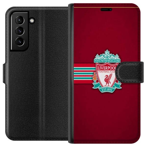 Kompatibelt Lommeboketui til Samsung Galaxy S21+ 5G Liverpool supporterutstyr fotball merch rød Kompatibelt Lommeboketui til Samsung Galaxy S21+ 5G Liverpool supporterutstyr fotball merch rød