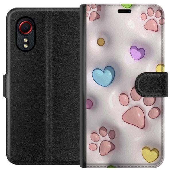 Kompatibelt Plånboksfodral till Samsung Galaxy Xcover 5 Fluffiga Tassar