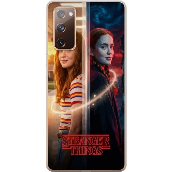 Kompatibelt Mobilskal till Samsung Galaxy S20 FE Max Mayfield i delat porträtt mellan vardagsljus och mörk parallellvärld i Stranger Things-stil