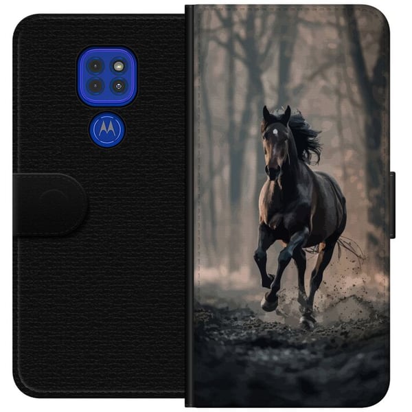 Kompatibel Tegnebogsetui til Motorola Moto G9 Play Løbende Hest