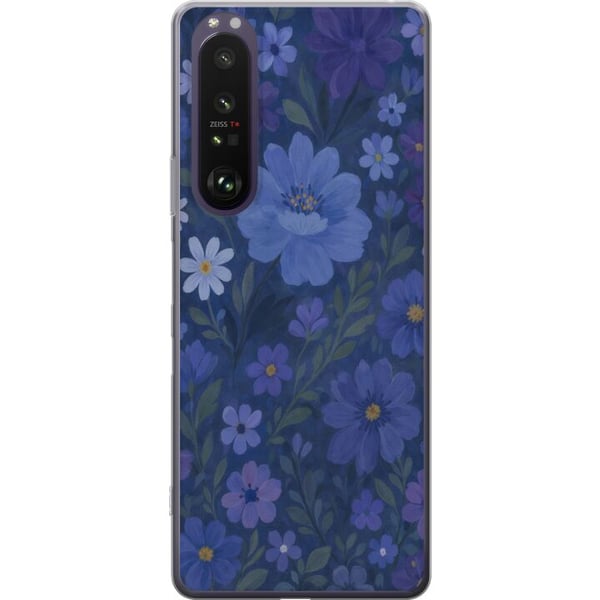 Kompatibel Mobilcover til Sony Xperia 1 III Midnatsblomster i en dybblå drømmende sommeraften