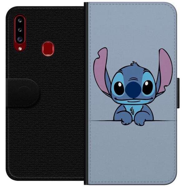 Kompatibelt Plånboksfodral till Samsung Galaxy A20s Lilo & Stitch