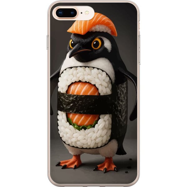 Kompatibel Mobilcover til Apple iPhone 8 Plus Sushi-pingvindesign – Kreativt kawaii-motiv med laks, ris og tang Kompatibel Mobilcover til Apple iPhone 8 Plus Sushi-pingvindesign – Kreativt kawaii-motiv med laks, ris og tang