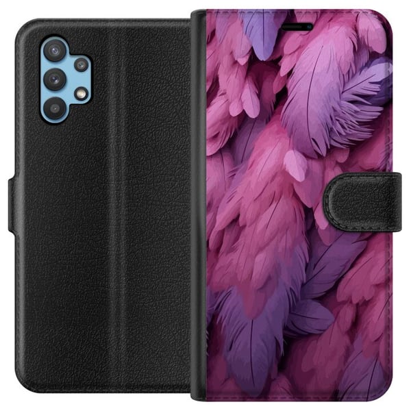 Kompatibelt Plånboksfodral till Samsung Galaxy A32 5G Fjädrar Kompatibelt Plånboksfodral till Samsung Galaxy A32 5G Fjädrar