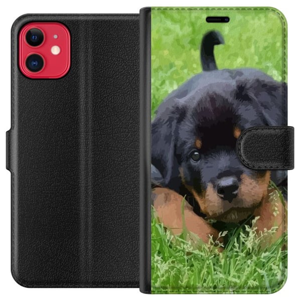 Kompatibelt Plånboksfodral till Apple iPhone 11 Rottweilervalp med stora ögon mjuka färger och tydliga detaljer naturinspirerad och charmig hunddesig Kompatibelt Plånboksfodral till Apple iPhone 11 Rottweilervalp med stora ögon mjuka färger och tydliga detaljer naturinspirerad och charmig hunddesig