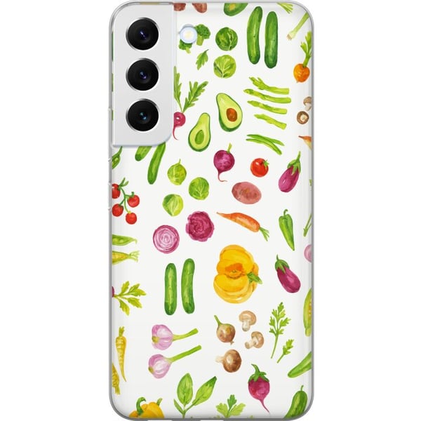 Kompatibelt Mobilskal till Samsung Galaxy S22 5G Veggies pattern vegetables avocado tomato cucumber broccoli healthy food poster kök design retro Kompatibelt Mobilskal till Samsung Galaxy S22 5G Veggies pattern vegetables avocado tomato cucumber broccoli healthy food poster kök design retro
