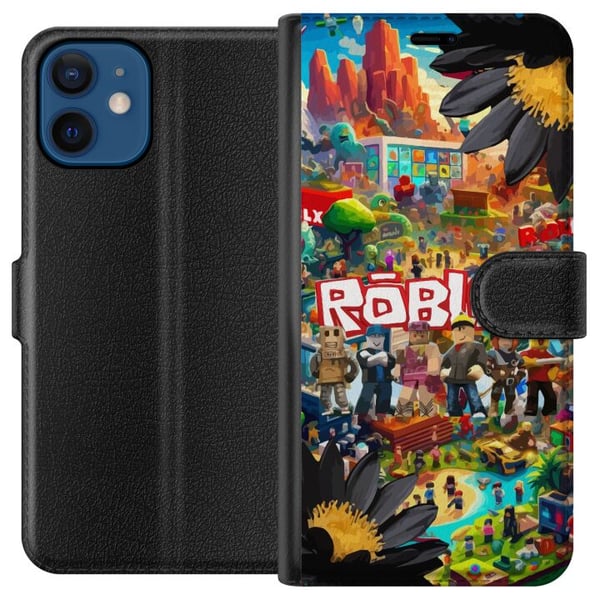 Kompatibelt Lommeboketui til Apple iPhone 12 Roblox-spillverden med populære karakterer, fargerike miljøer og eventyr – perfekt for barn og unge som