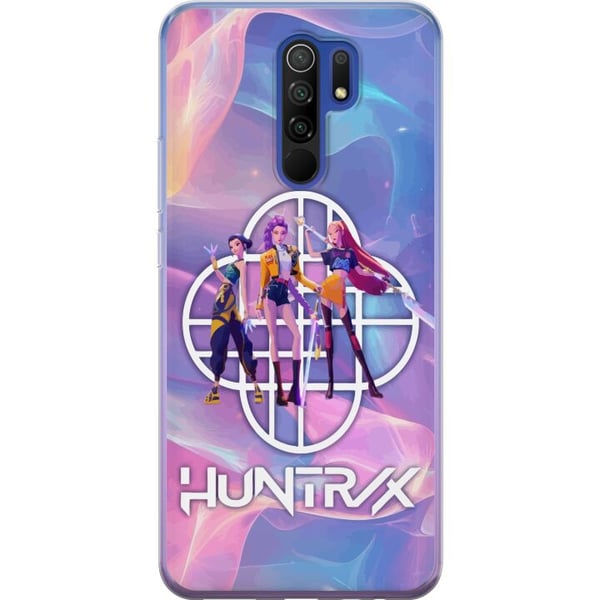 Kompatibel Mobilcover til Xiaomi Redmi 9 Huntrix Neon Trio Kpop Demon Hunter Farverigt futuristisk design med tre kvindelige helte i pastel- og neonl