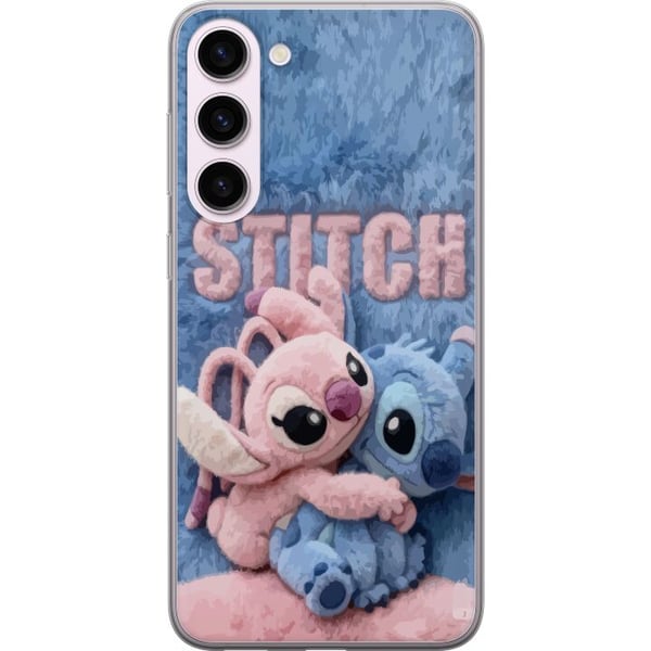 Kompatibel Mobilcover til Samsung Galaxy S23+ De fluffy Stitch og Angel krammer hinanden på et blødt, pelsagtigt underlag med pastelfarver, der skabe Kompatibel Mobilcover til Samsung Galaxy S23+ De fluffy Stitch og Angel krammer hinanden på et blødt, pelsagtigt underlag med pastelfarver, der skabe