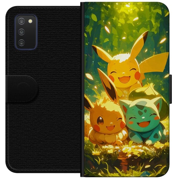 Kompatibelt Lommeboketui til Samsung Galaxy A03s Pixelmonster spillstil - fargerik design for retro-elskende spillere