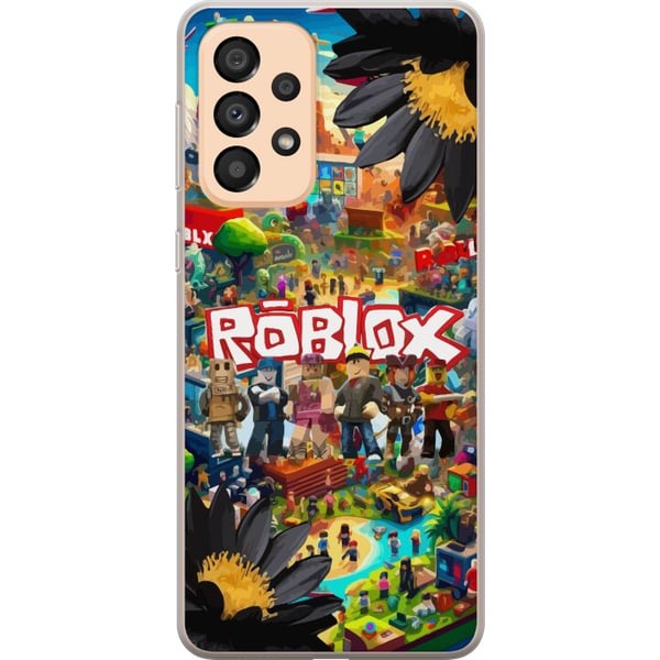 Yhteensopiva Puhelinkuori Samsung Galaxy A33 5G Roblox-pelimaailma, jossa on suosittuja hahmoja, värikkäitä ympäristöjä ja seikkailuja – täydellinen