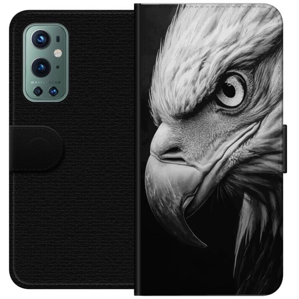 Kompatibel Tegnebogsetui til OnePlus 9 Pro Ørn portræt realistisk nærbillede kraftfuld ørn fugl dyremotiv stærk dyrelivillustration naturplakat
