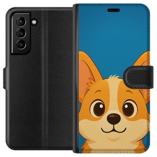 Kompatibel Tegnebogsetui til Samsung Galaxy S21+ 5G Hello Corgi Kompatibel Tegnebogsetui til Samsung Galaxy S21+ 5G Hello Corgi