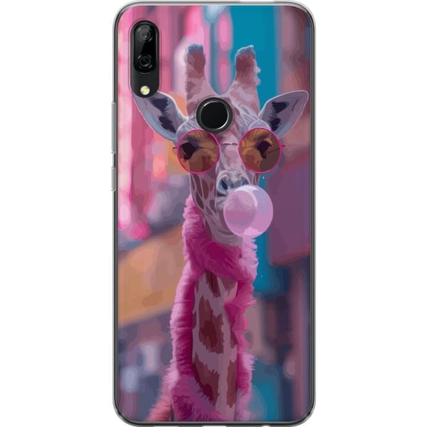 Kompatibel Mobilcover til Huawei P Smart Z Giraf med tyggegummi, sjovt farverigt design i bymiljø i popkunststil med legende energi, humor og kreativ