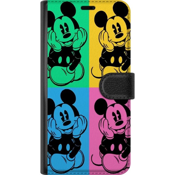 Kompatibelt Plånboksfodral till Samsung Galaxy A32 5G Disney Mickey Mouse poster pop art färgglad cartoon retro series Andy Warhol style classic figu