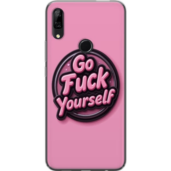 Kompatibelt Mobildeksel til Huawei P Smart Z Rund rosa emblemform med opphøyd tekst, leken grafisk design med myke former og pop-estetisk følelse