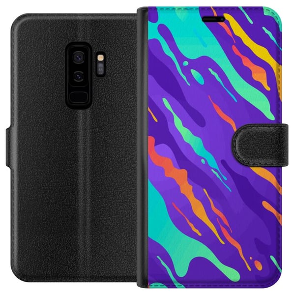 Kompatibelt Plånboksfodral till Samsung Galaxy S9+ Färgstarkt abstrakt mönster med flytande former i modern design Kompatibelt Plånboksfodral till Samsung Galaxy S9+ Färgstarkt abstrakt mönster med flytande former i modern design
