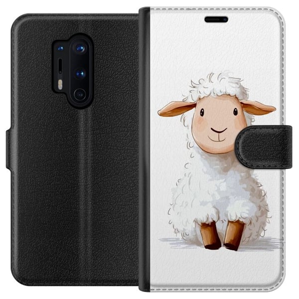 Kompatibel Tegnebogsetui til OnePlus 8 Pro Sødt Lamm - tegneseriestil til børn og babyprodukter