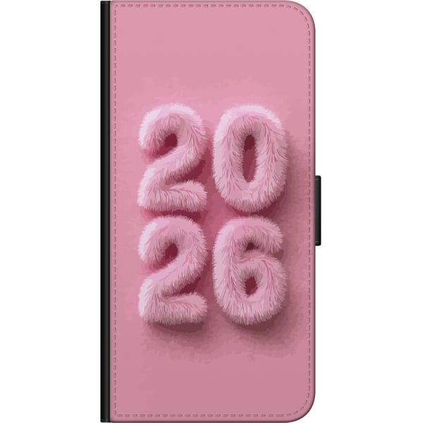 Kompatibelt Lommeboketui til OnePlus 9 Pro Rosa fluff 2026-tekst i pastell, moderne nyttårstrend med mykt design, perfekt for dekorasjon og personlig