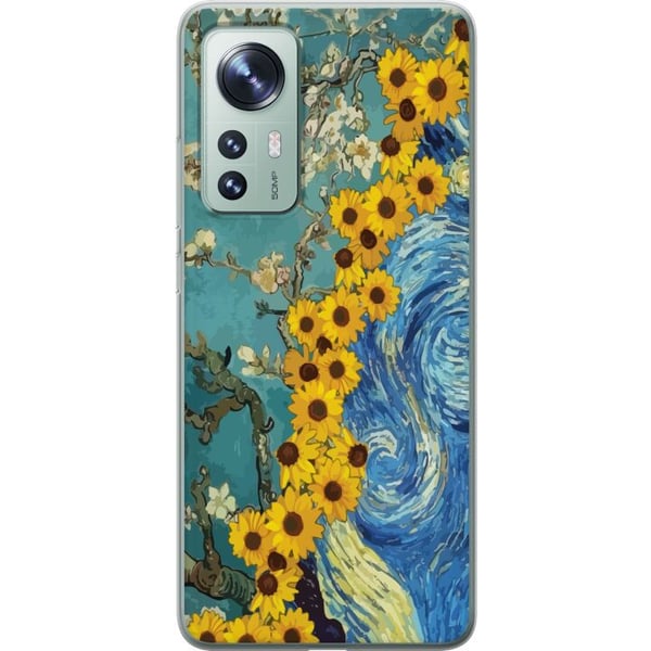 Yhteensopiva Puhelinkuori Xiaomi 12 Van Gogh juliste auringonkukka Tähtikirkas yö taide kukat maalaus taiteellinen retro taide impressionismi design