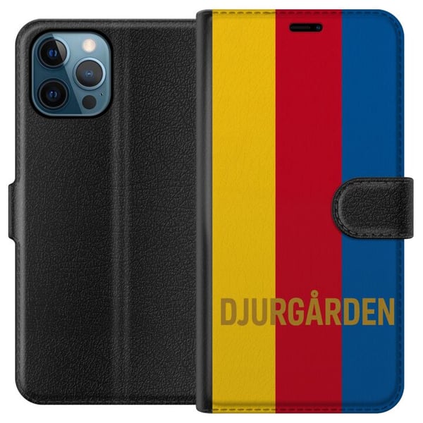 Kompatibelt Plånboksfodral till Apple iPhone 12 Pro Djurgården – fotboll