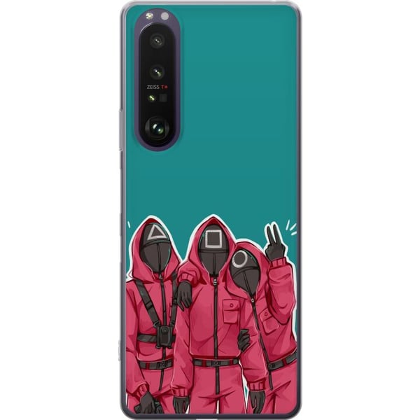 Kompatibelt Mobildeksel til Sony Xperia 1 III Squid Game Karaktärer Grafisk Design Seriefigurer Populär