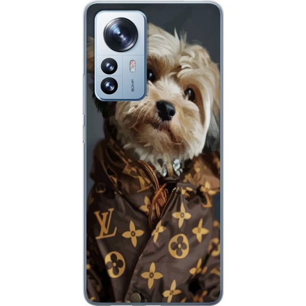 Kompatibel Mobilcover til Xiaomi 12 Pro Lille hund i luksusjakke, elegant og sjovt design til modeelskere og hundeejere med stil