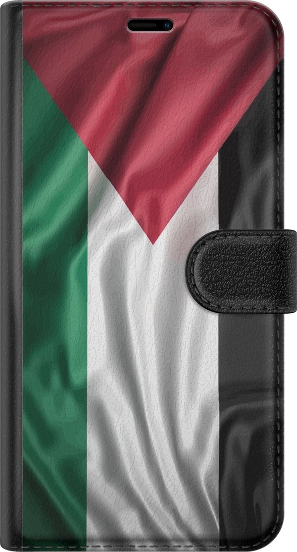 Kompatibelt Plånboksfodral till Samsung Galaxy S21+ 5G Palestinaflaggan – ikoniskt frihetsmotiv i rött, svart, vitt och grönt