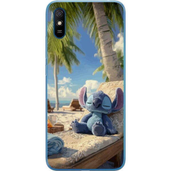 Kompatibelt Mobilskal till Xiaomi Redmi 9A Stitch Disney figur med tropisk strandmotiv