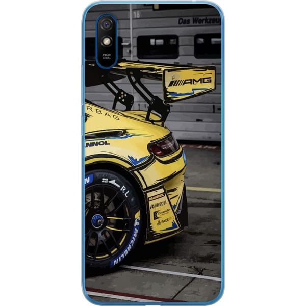 Kompatibel Mobilcover til Xiaomi Redmi 9A AMG Mercedes plakat racing sportsvogn gul luksus bilindustri tysk mærke motorsport bildesign retro