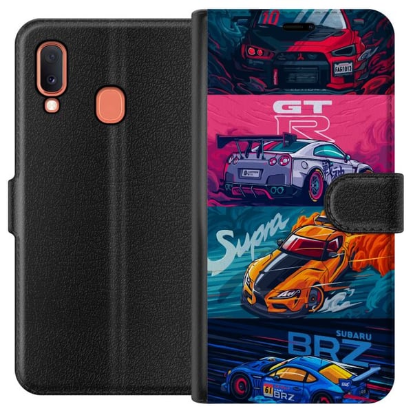 Kompatibelt Plånboksfodral till Samsung Galaxy A20e Subaru Racing Kompatibelt Plånboksfodral till Samsung Galaxy A20e Subaru Racing